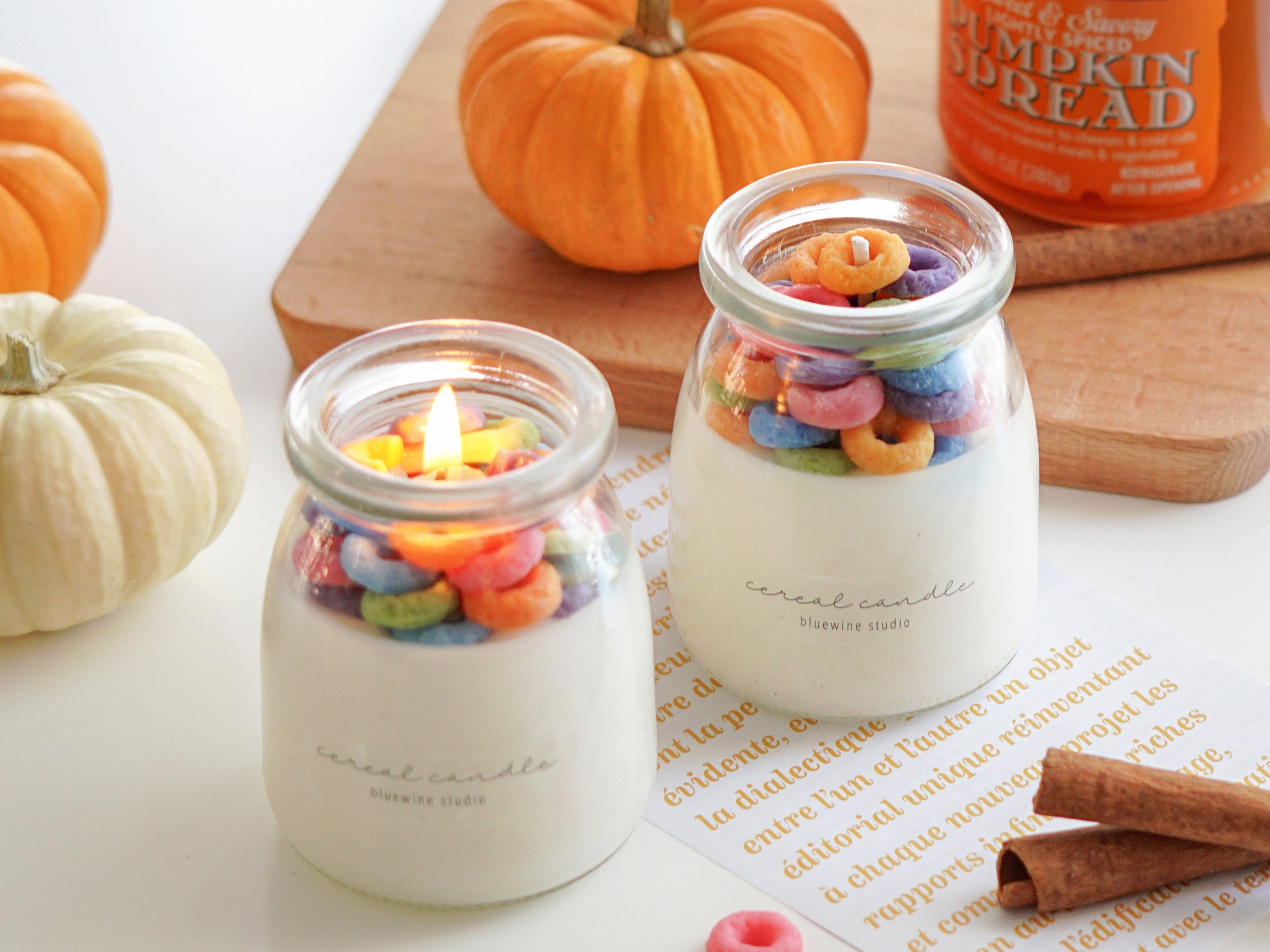 Cereal Candle Fruit Loops Cute Fun Scented Candle Dessert Etsy Australia