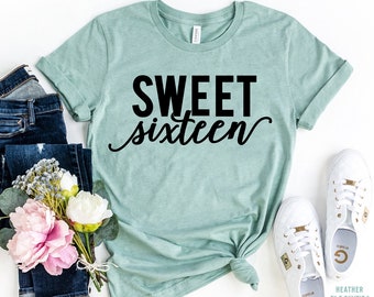 Sweet Sixteen Birthday Shirt | Hello 16 Gift for Teen Girls | 16th Party Tshirt