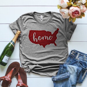 American Map T Shirt, Verenigde Staten Home T-Shirt, Womens Verenigde Staten Shirt, 4th Of July Shirt, Patriottische Vrouwen T Shirt, Amerika Kaart Tshirt