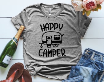 Happy Camper T-Shirt, Camping Shirt, Camper Shirt, Gift for Mom, Camping T-Shirt, Momlife Camping T Shirt, Camping life, Funny camping shirt