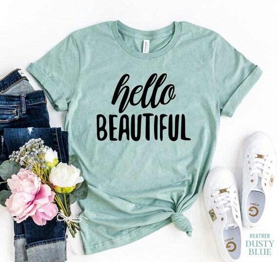 トップス Hello Bonjour! Beautiful T Shirts Amazon.com: Bonjour Hello Beautiful - Uplifting Positive