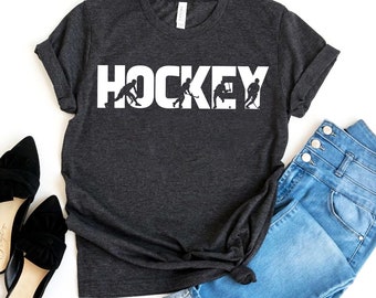Hockey T-shirt, Sportive Mom Shirt, Hockey Coach Gift, players Tee, Sport Shirt, Game Day Top, Women's T-shirt, Hockey Fan shirt, Girl Tee