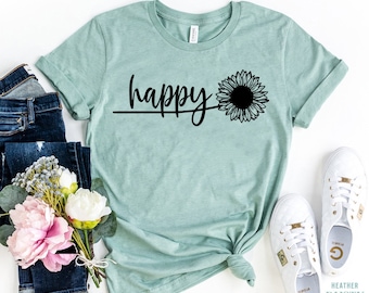 Happy Shirt, Be Happy, Choose Happy Shirt, Positive Tee, Happy Funny Shirt, Happiness Shirt, Womens, Inspirational Shirt, Positive Shirt