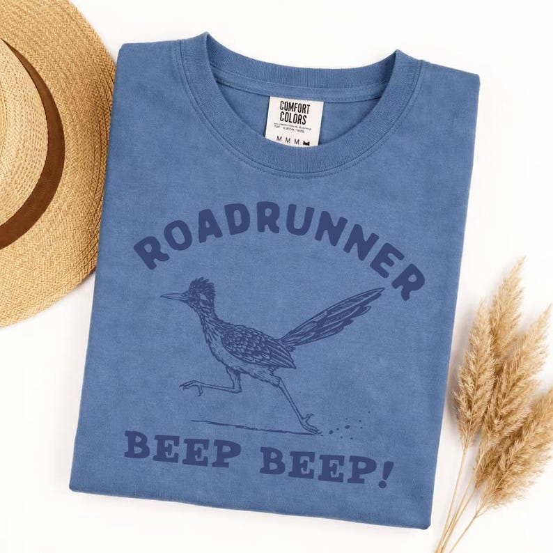 Comfort Colors Roadrunner Beep Beep T-Shirt, Vintage Western Bird Lover Gift, Funny Racing Graphic Tee, Soft Washed Unisex Top image 6