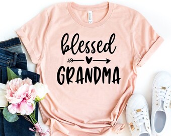 Blessed Grandma - Bella Canvas Unisex Tee, blessed shirt, blessed Grandma Shirt, Custom Grandma Gift T-Shirt, Gift From Grandkids