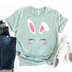 Bunny T-shirt, Easter Shirts, Rabbit Tshirt, Women&#39;s Party Shirt, Nature Gift, Family Top, Spring Shirts, Birthday Shirt, Pet Owner Tshirt