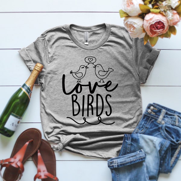 Love Birds T-Shirt Lovebirds Shirt Humor Shirts Abstract Art Love Birds Art Print Love Birds Sweatshirt Lovebirds gift Couple Shirts