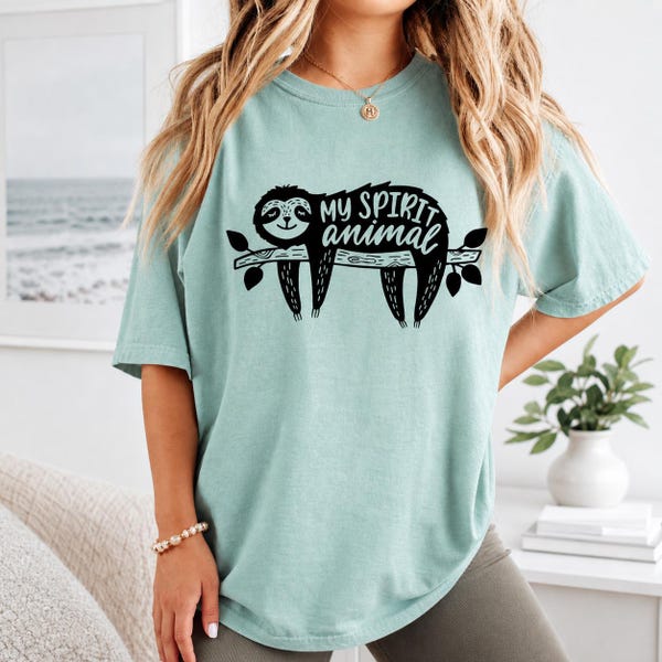 Sloth Shirt, Sloth Spirit Animal Tee, Pastel Shirt, Adorable Sloth Shirt, Gift For Mom, Mother's Day Gift, Gift For Friend, Cute Girl Gift