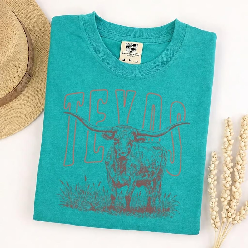 Comfort Colors Texas Longhorn T-Shirt, Retro Texas State Tee, Austin Souvenir, Unisex Gameday Shirt, Hook Em Horns, Texas Pride Gift image 5