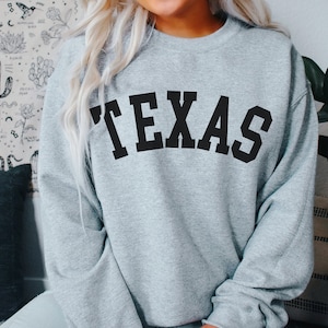 Texas Sweatshirt, Texas Sweater, State Sweatshirt, Traveling Gift, College Pullover, Cute Christmas Gift, Texas Football Shirt, Gift for Her