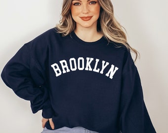 Sweat-shirt Brooklyn, Pull Brooklyn, Cadeau de Noël mignon, Pull d’automne, Sweat-shirt NY, Cadeau NY, Sweat-shirt à col d’équipage classique, Cadeau pour elle