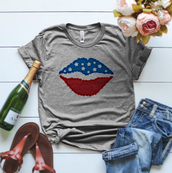 Us Flag Lips T-Shirt Us Flag Lips T-Shirt