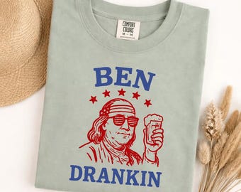Comfort Colors Ben Drankin T-shirt, Funny Beer Shirt, Drinking Party Tee, Election Shirt, Sarcastic Slogan Shirt, 4th Of July Tee, USA Shirt