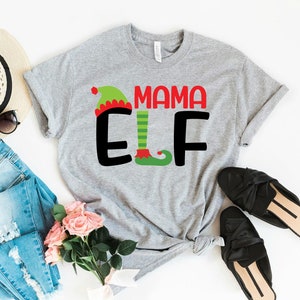Mama Elf Shirt, Mom Christmas Shirt, Cute Christmas Tshirt, Party Elf TShirt, Holiday Shirt, Elf Squad Tshirt, Xmas Eve Shirt, Gift For Mama