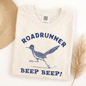 Comfort Colors Roadrunner Beep Beep T-Shirt, Vintage Western Bird Lover Gift, Funny Racing Graphic Tee, Soft Washed Unisex Top image 4