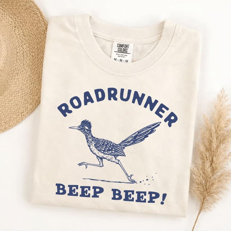 Comfort Colors Roadrunner Beep Beep T-Shirt, Vintage Western Bird Lover Gift, Funny Racing Graphic Tee, Soft Washed Unisex Top image 4