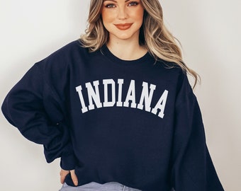 Indiana Sweatshirt, Indiana University Sweatshirt, Indiana State Pullover, Christmas Gift, College Jumper, Fall Sweatshirt, State Pullover