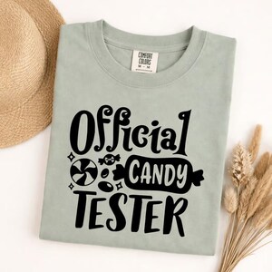 Comfort Colors Official Candy Tester crewneck, fun Halloween sweatshirt, cozy fall gift, unisex oversized pullover, cute autumn apparel