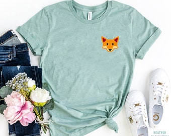 Fox Shirt, Fox Pocket tee, Funny Fox Tee Gift, Foxy shirt, Fox Lover tee, Forest Party shirt, Animal lover shirt, Nature Tee, gift for her