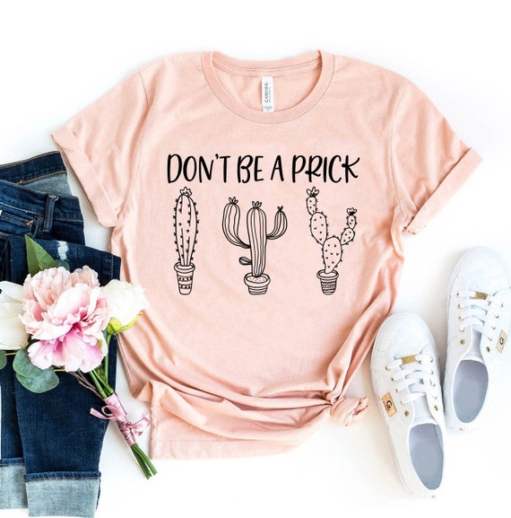 Womens Don't Be A Prick T-Shirt Funny Cute Cactus Succulent Gift Womens Don't Be A Prick T-Shirt Funny Cute Cactus Succulent Gift