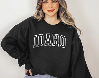 Idaho Sweatshirt, Idaho Jumper, Minimalist Sweatshirt, Hiking Sweatshirt, Vacation Sweatshirt, Vintage Jumper, Retro Sunset Sweatshirt