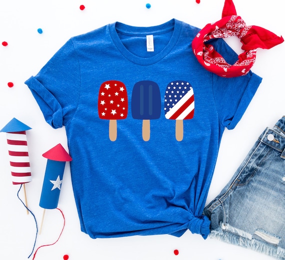 Red White Blue Popsicle Shirt July 4th 