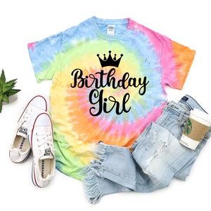 Birthday Girl Shirt, Birthday T-shirt, Tie Dye Shirt, Birthday Party Tee, Cute Birthday outfit, Birthday Present, Gifts for Birthday