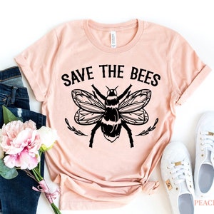 Save The Bees Shirt, Bee Lover Shirt, Beekeeper Gift Shirt, Honey Bee T-shirt, Nature Lover Shirt, Botanical Tshirt, Cute Gift For Bee Lover