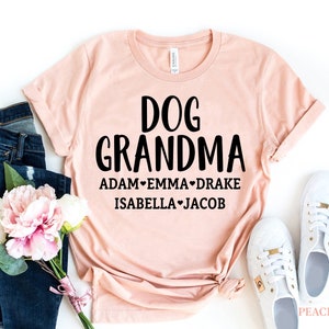 Dog Grandma Shirt, Custom T-shirt For Grandma, Dog Owner Shirt, Cute Christmas Gift For Grandma, Customize Fur Grandma Shirt With Pet Name