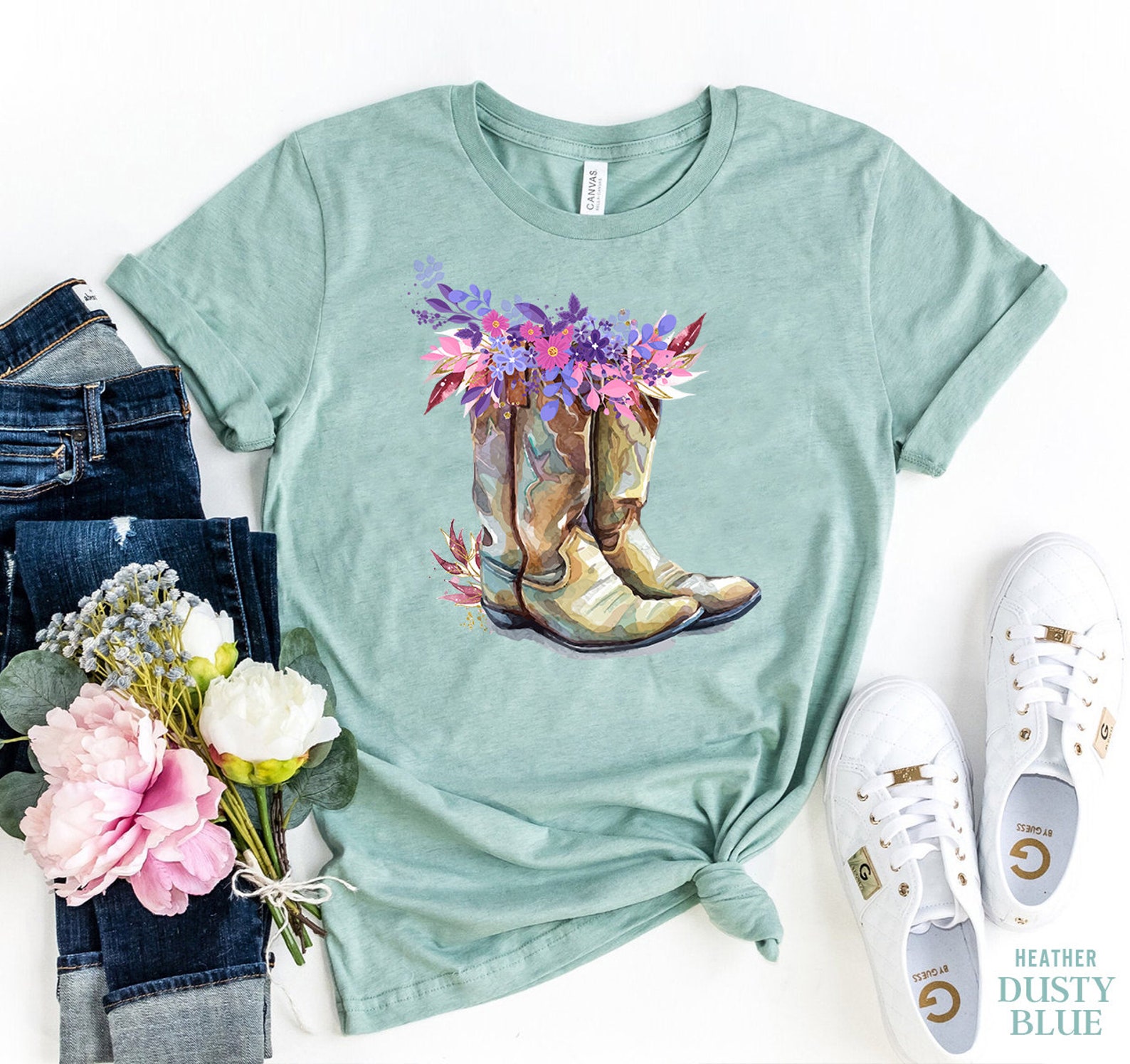 Cowgirl Boots Tshirt Western Tshirt Country Girl Tee Etsy