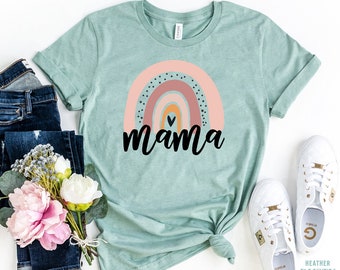Mama Shirt, Momlife T-shirt, Mom Shirts, Cool Mom tee, Mothers Day Gift, Mommy Shirt, Trendy Mom T-Shirts, Rainbow Mama Shirt, gift for mom