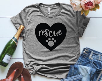 Rescue T Shirt, Rescue Mom T Shirt, Rescue Mama Shirt, Dog Mom Shirt, Rescue Cat Shirt, Rescue Cat T Shirt, Cute animal lover shirt, Cat mom