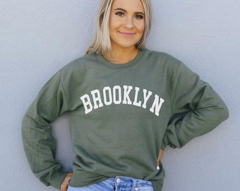 Brooklyn Sweatshirt, Brooklyn Sweater, Cute Christmas Gift, Fall Pullover, NY Sweatshirt, NY Gift, Classic Crewneck Sweatshirt, Gift For Her