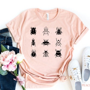 The Beetles Shirt, Entomology Shirt, Biology Shirt, Bug Tshirt, Nature Lover Gift, Insect Print, Insect Gift, Vintage Print, Women&#39;s Tee