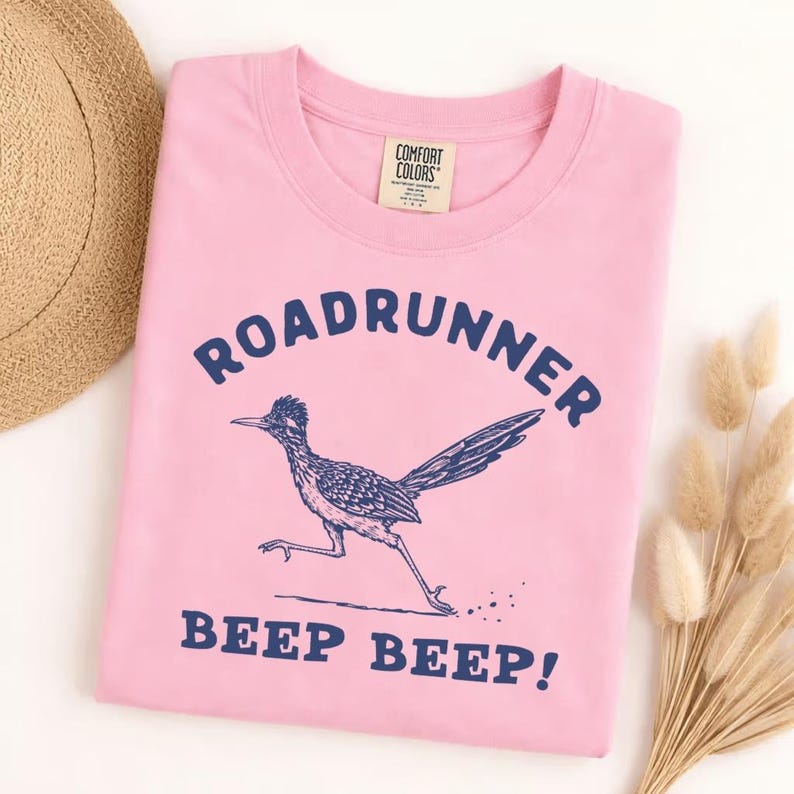Comfort Colors Roadrunner Beep Beep T-Shirt, Vintage Western Bird Lover Gift, Funny Racing Graphic Tee, Soft Washed Unisex Top image 7