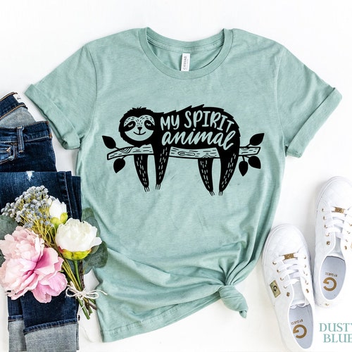 Sloth Shirt Sloth Spirit Animal Tee Pastel Shirt Adorable | Etsy