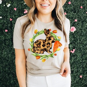 Oster Leopard Bunny T-Shirt, Religiöses Shirt, Hasen T-Shirt, Glaube Geschenk, Haustier Top, Bauernhof Tshirt, Ausgewählte Shirts, Gebet T-Shirt, Kirche T-Shirt