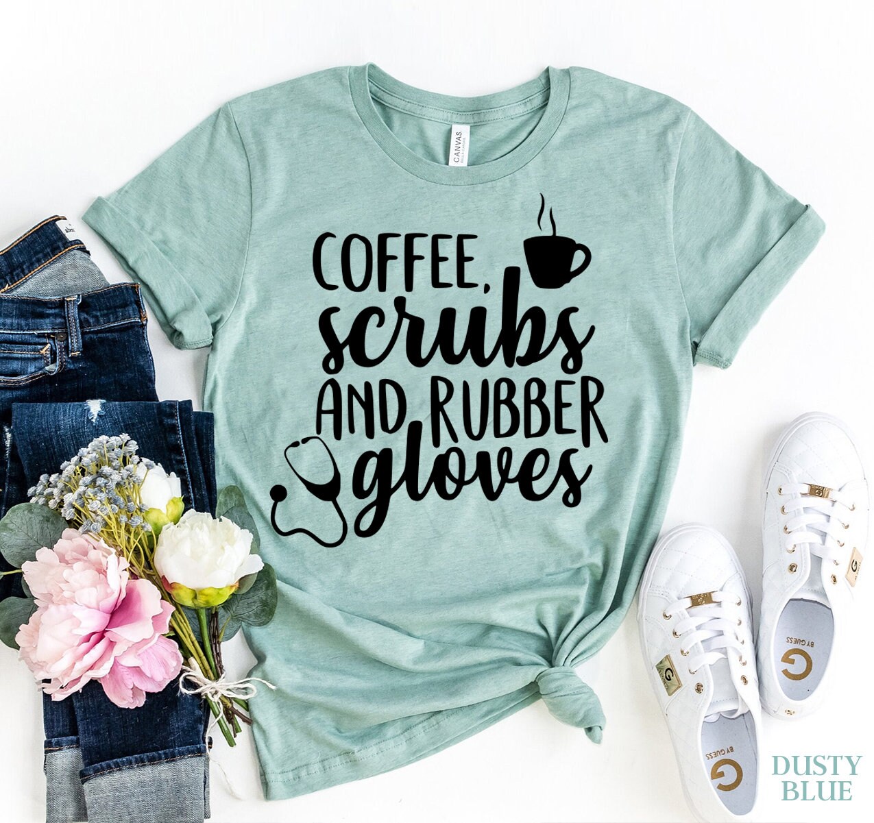 Coffee Scrubs and Rubber Gloves Nurse Shirt Nursing School | Etsy