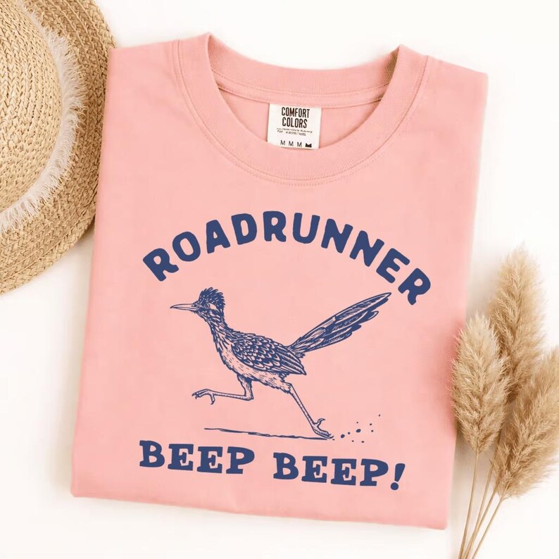 Comfort Colors Roadrunner Beep Beep T-Shirt, Vintage Western Bird Lover Gift, Funny Racing Graphic Tee, Soft Washed Unisex Top image 5