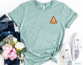 Pizza T-Shirt, Pizza Slice Tee, Pocket Tee, Junk Food T-shirt, Tumblr Shirts, Summer Tee, pizza lover Shirt, Party Shirt, Cute gift for her