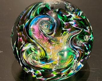 Northern Lights-RD / Hand Blown Glass Paperweights