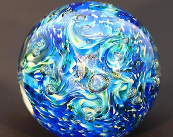 Arctic Waves-RD / Handblown Glass Paperweights