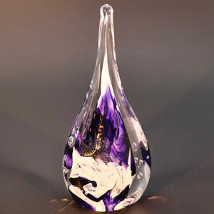 Clouds Rest Blue Purple -TD / Handblown Glass Paperweights