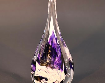 Clouds Rest Blue Purple -TD / Handblown Glass Paperweights
