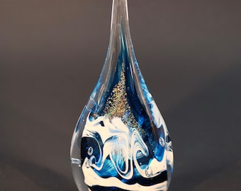 Clouds Rest Turquoise -TD / Handblown Glass Paperweights