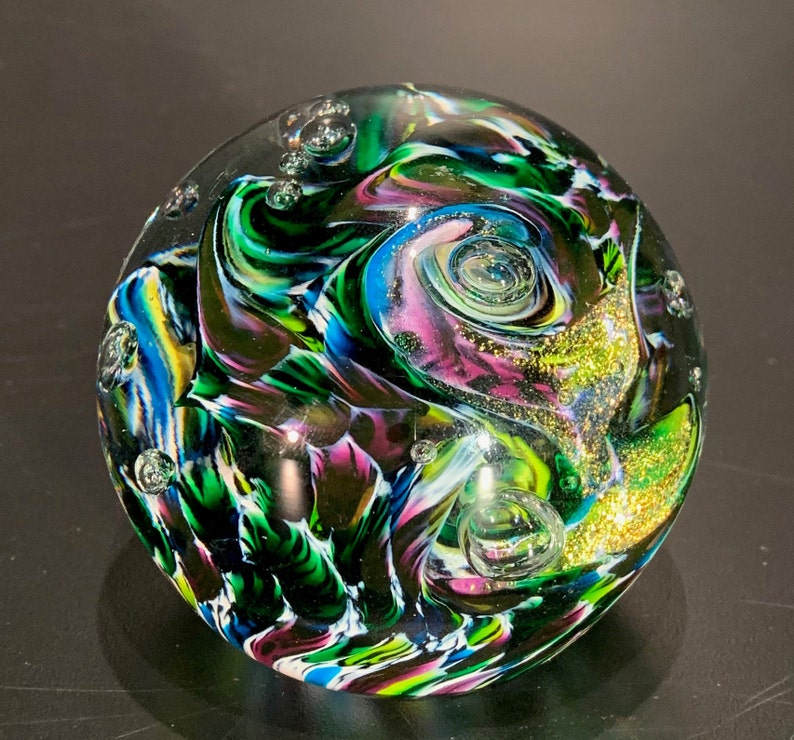 Northern Lights-RD / Hand Blown Glass Paperweights image 4