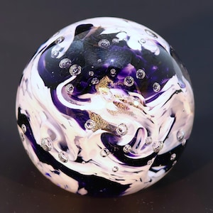 Clouds Rest Blue Purple -RD / Handblown Glass Paperweights