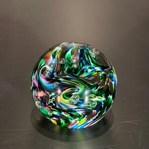 Northern Lights-rd / Hand Blown Glass Paperweights - Etsy