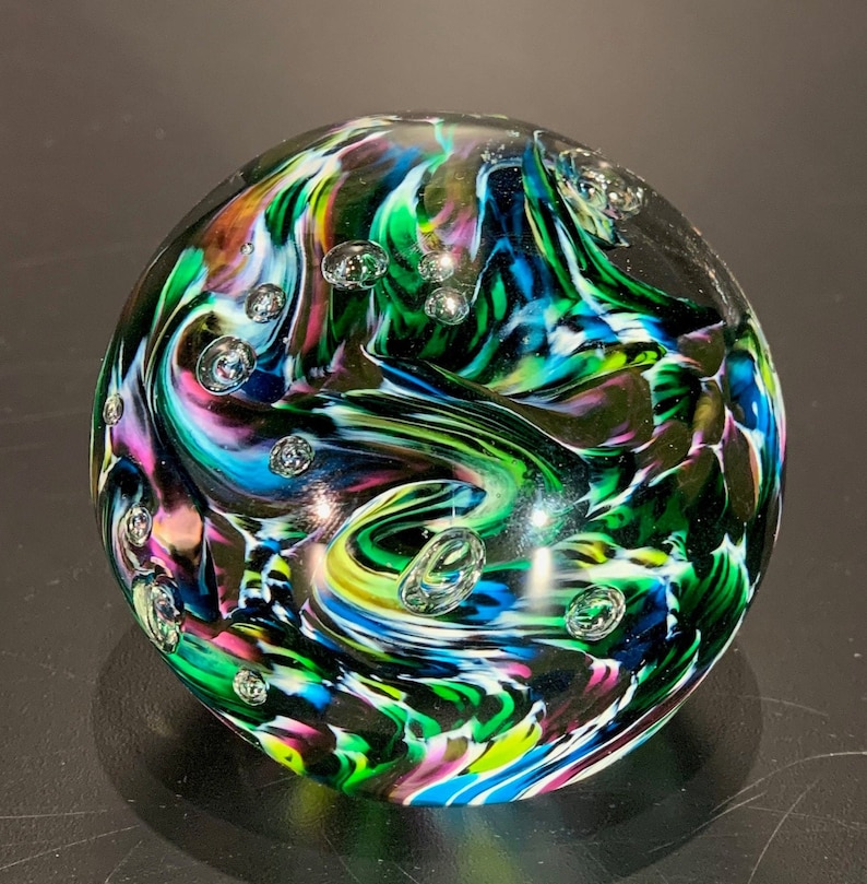Northern Lights-RD / Hand Blown Glass Paperweights image 3