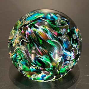 Northern Lights-RD / Hand Blown Glass Paperweights image 2